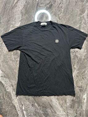 Stone Island Shirt Small S Black Compass Patch Logo Tee Authentic